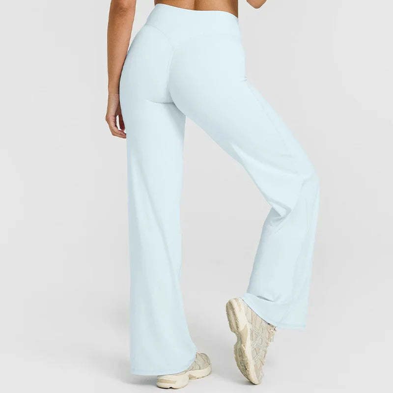 Straight-Leg Pants Ultra Soft Butter Fabric Women'S Mid-Waist Yoga Pants GYM Naked Feel Pilates Running Sport Trousers