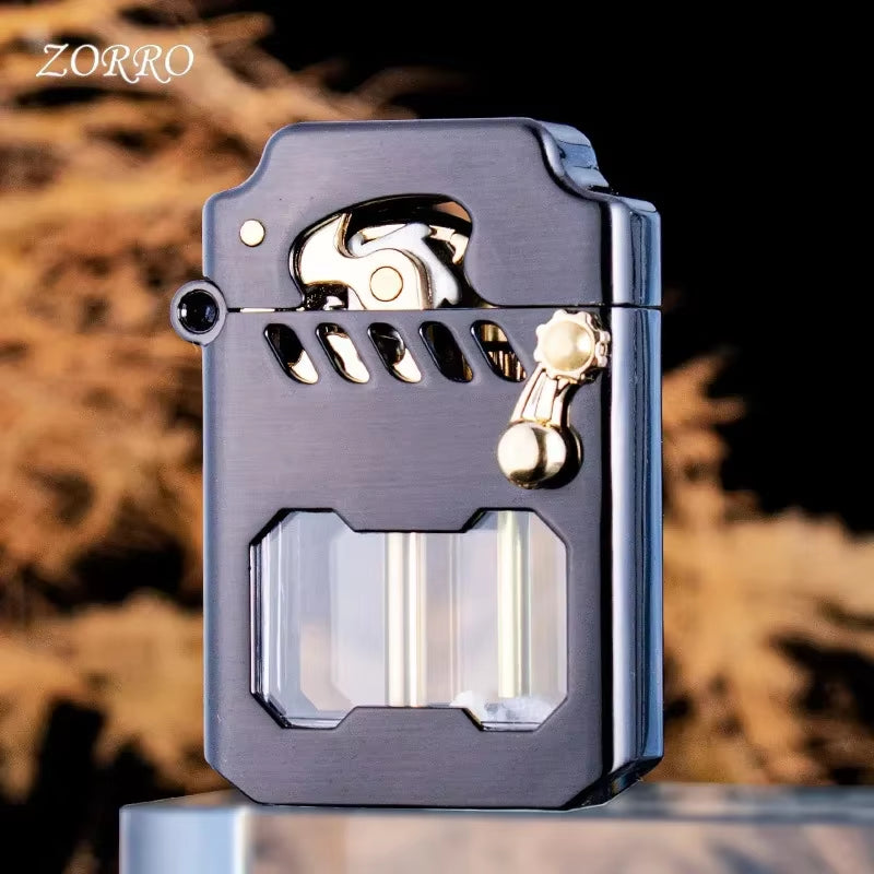 2025 Mecha Transparent Fuel Tank Mechanical Ejection Kerosene Lighter Metal High-Looking Creative High-End Men'S Gifts