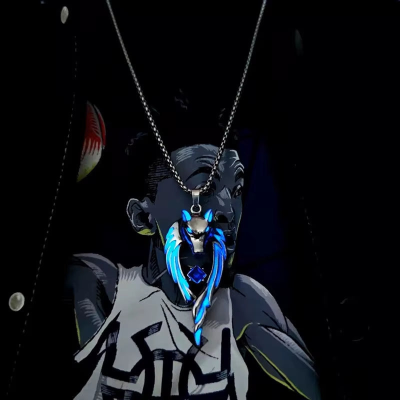 Fashion Wolf Pendant Necklaces for Men Glow Domineering Animal Vintage Chain Glowing Necklace Punk Hiphop Jewelry Accessories