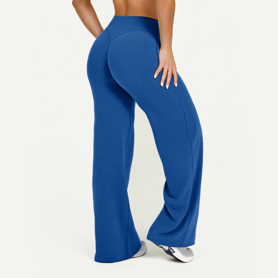 Straight-Leg Pants Ultra Soft Butter Fabric Women'S Mid-Waist Yoga Pants GYM Naked Feel Pilates Running Sport Trousers