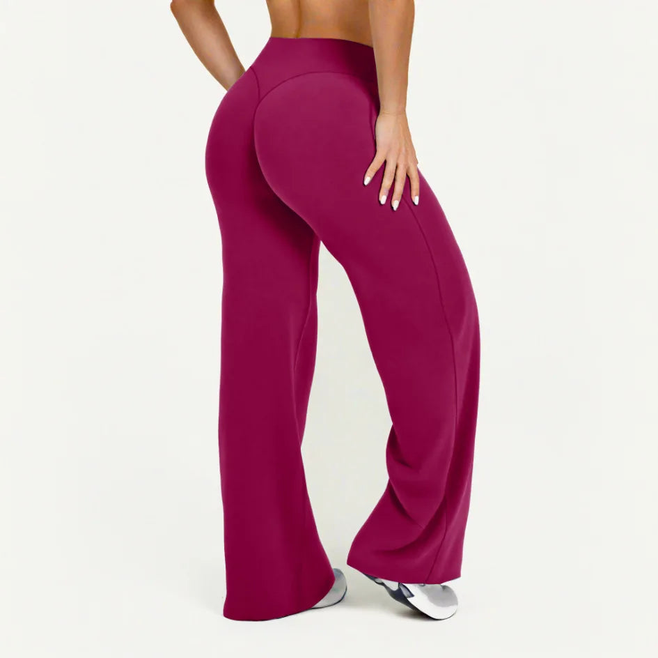 Straight-Leg Pants Ultra Soft Butter Fabric Women'S Mid-Waist Yoga Pants GYM Naked Feel Pilates Running Sport Trousers