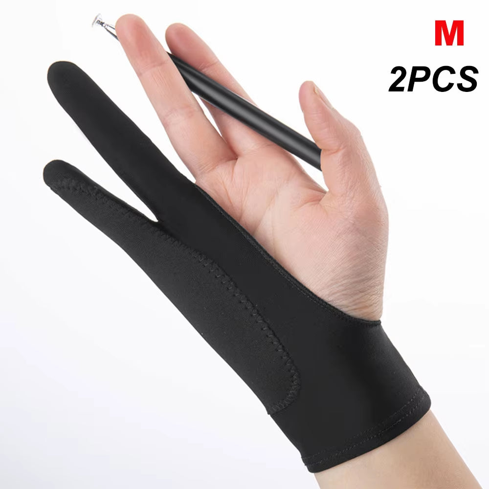 Anti-Touch Two-Finger Hand Painting Gloves Oil Painting Art Supplies Tablet Digital Board Screen Touch Drawing Anti-Fouling
