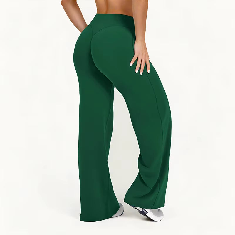 Straight-Leg Pants Ultra Soft Butter Fabric Women'S Mid-Waist Yoga Pants GYM Naked Feel Pilates Running Sport Trousers
