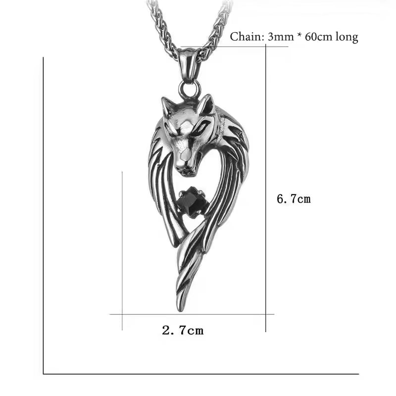 Fashion Wolf Pendant Necklaces for Men Glow Domineering Animal Vintage Chain Glowing Necklace Punk Hiphop Jewelry Accessories