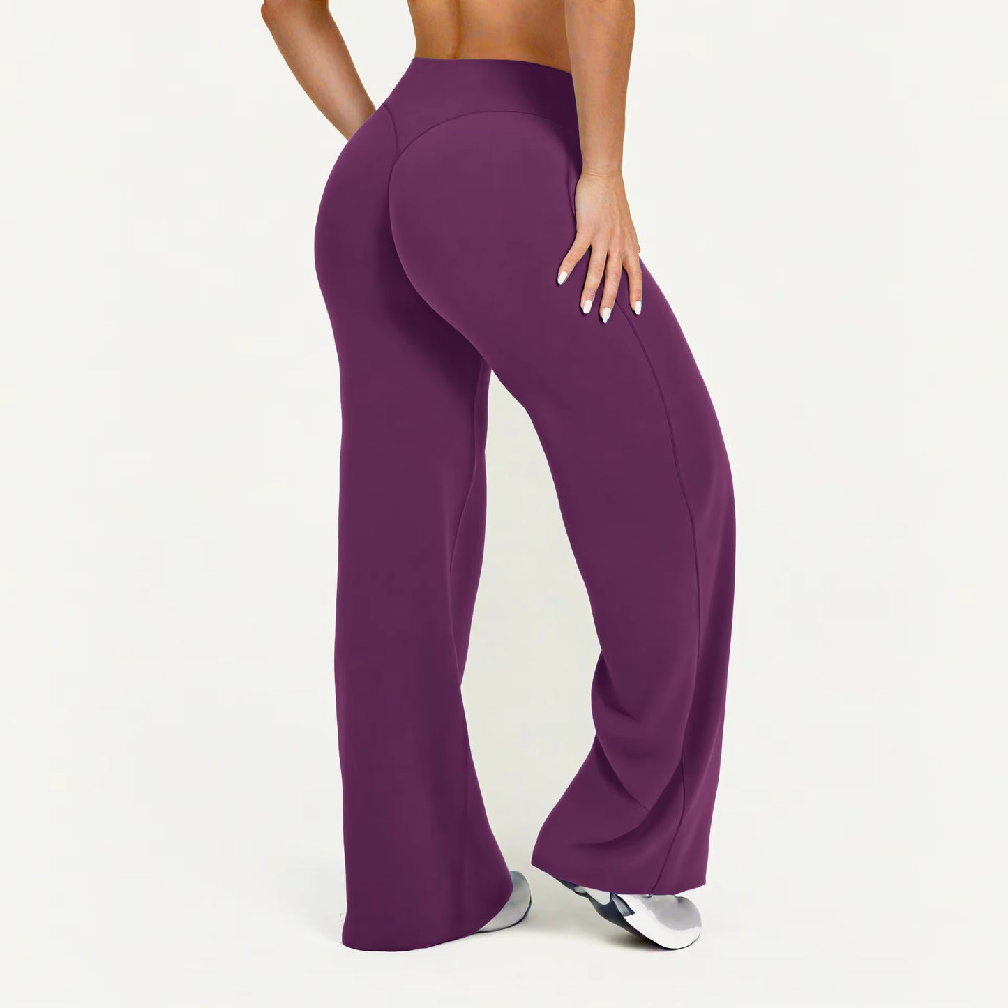 Straight-Leg Pants Ultra Soft Butter Fabric Women'S Mid-Waist Yoga Pants GYM Naked Feel Pilates Running Sport Trousers